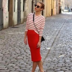 J crew no 3 pencil skirt in red nwt